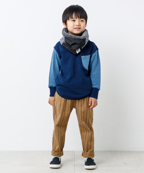 MAKE YOUR DAY(メイクユアデイ)の「リバーシブルネックウォーマー(ネックウォーマー/スヌード・キッズ・ブラック/ブラウン/カーキ/ピンク・FREE)」の7枚目の写真