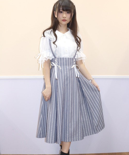 Secret Honey（シークレットハニー）の「ダブルフリルカラーブラウス（シャツ/ブラウス・レディース・グリーン系その他/ブラック/オフホワイト・MEDIUM）」の8枚目の写真