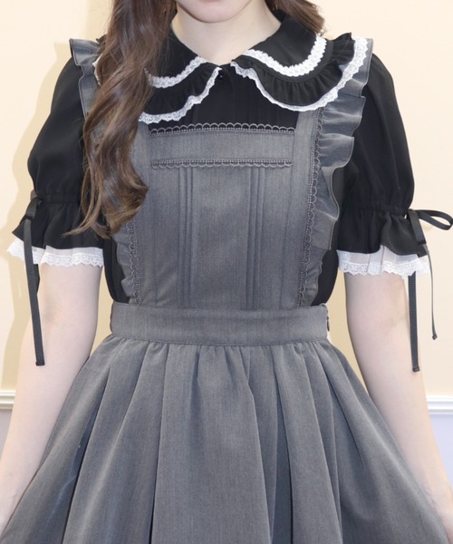 Secret Honey（シークレットハニー）の「ダブルフリルカラーブラウス（シャツ/ブラウス・レディース・グリーン系その他/ブラック/オフホワイト・MEDIUM）」の13枚目の写真