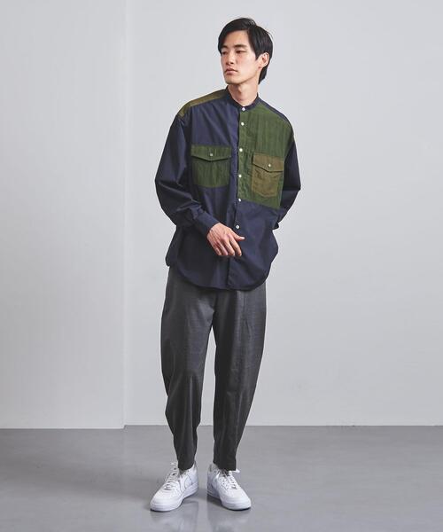 EN ROUTE（アンルート）の「＜EN ROUTE（アンルート）＞ タイプライター✕リップストップ 2ポケット  バンドカラー シャツ（シャツ/ブラウス・メンズ・ネイビー/ロイヤルブルー・1/2/3）」の21枚目の写真