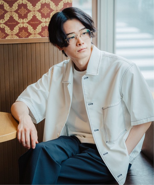 B.C STOCK（ベーセーストック）の「LAUNDRY WORKシャツ（シャツ/ブラウス・メンズ・ホワイト/ブルー系その他・MEDIUM/LARGE）」の11枚目の写真