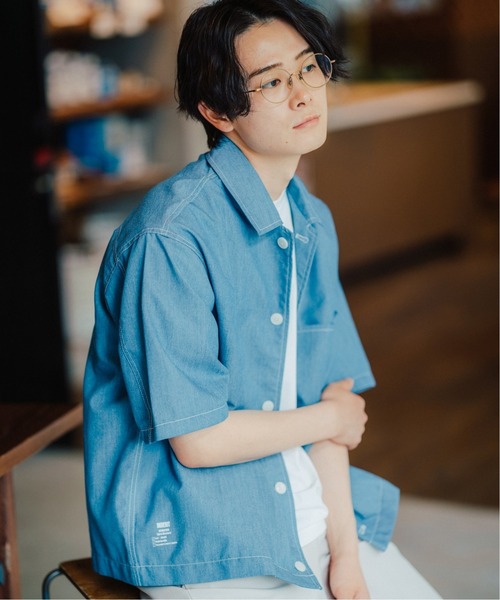 B.C STOCK（ベーセーストック）の「LAUNDRY WORKシャツ（シャツ/ブラウス・メンズ・ホワイト/ブルー系その他・MEDIUM/LARGE）」の12枚目の写真