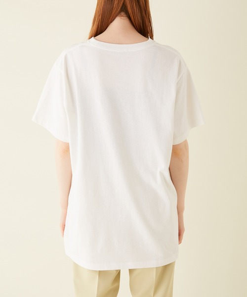 MADEMOISELLE ROPE'（マドモアゼル ロペ）の「TOLIGHT フラワーショートスリーブTシャツ（Tシャツ/カットソー・レディース・ホワイト/チャコールグレー・38）」の8枚目の写真