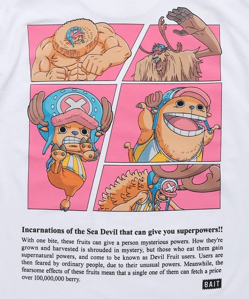 BAIT（ベイト）の「【2107_OPC】ONEPIECE DEVILFRUIT CHOP TEE 216-OPC-TEE-002（Tシャツ/カットソー・メンズ・ピンク/ホワイト・X-LARGE/MEDIUM/LARGE）」の6枚目の写真