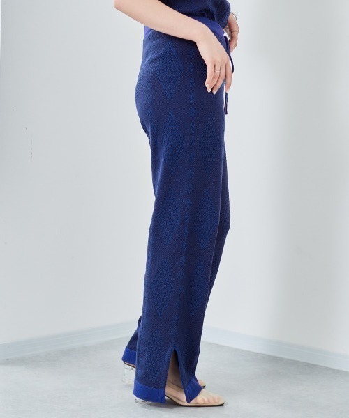 cepo（セポ）の「ジャガードニットイージーパンツ　※セットアップ可能（その他パンツ・レディース・ブルー/グレー・M）」の6枚目の写真