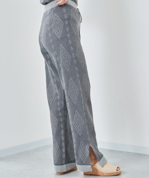 cepo（セポ）の「ジャガードニットイージーパンツ　※セットアップ可能（その他パンツ・レディース・ブルー/グレー・M）」の12枚目の写真