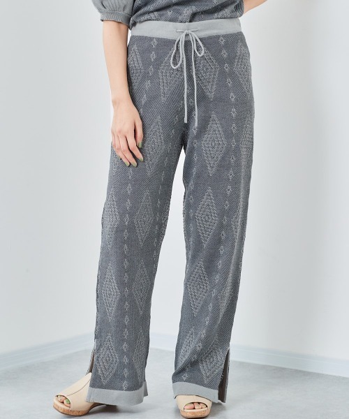 cepo（セポ）の「ジャガードニットイージーパンツ　※セットアップ可能（その他パンツ・レディース・ブルー/グレー・M）」の11枚目の写真