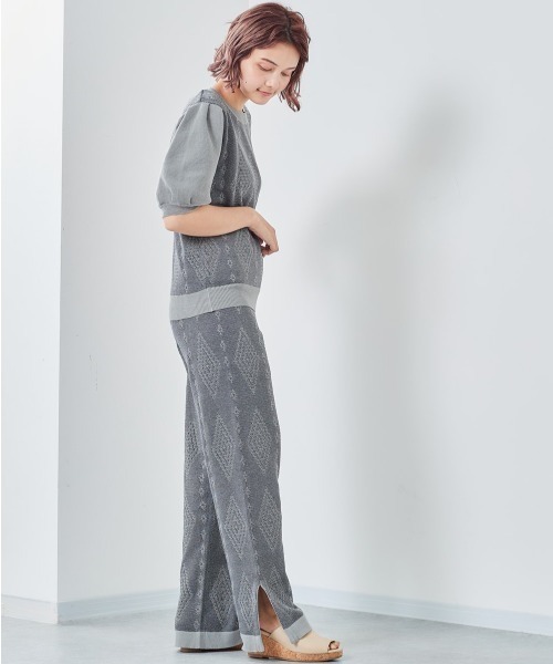 cepo（セポ）の「ジャガードニットイージーパンツ　※セットアップ可能（その他パンツ・レディース・ブルー/グレー・M）」の15枚目の写真