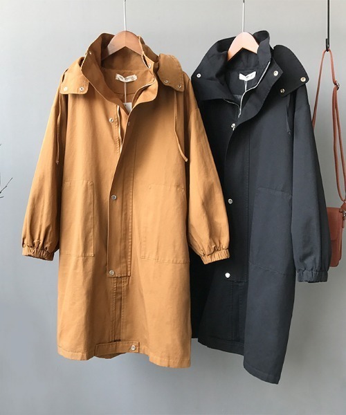 aimoha（アイモハ）の「帽子付け韓国風chicコート（モッズコート・レディース・ブラック/ベージュ/ブラウン系その他・SMALL/MEDIUM/LARGE）」の9枚目の写真