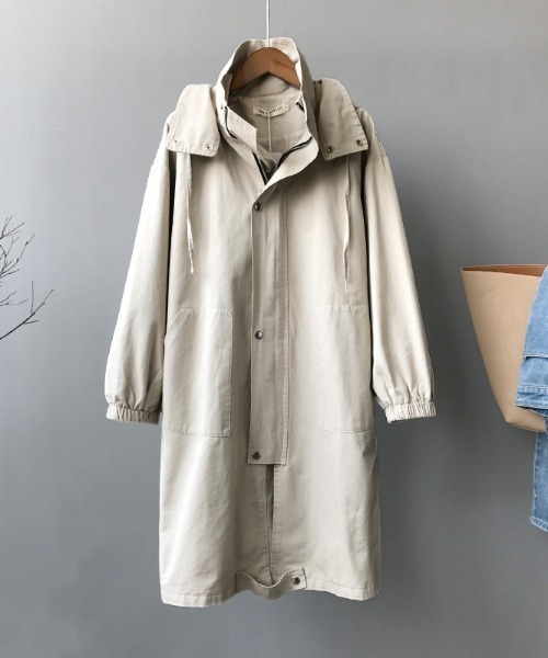 aimoha（アイモハ）の「帽子付け韓国風chicコート（モッズコート・レディース・ブラック/ベージュ/ブラウン系その他・SMALL/MEDIUM/LARGE）」の11枚目の写真