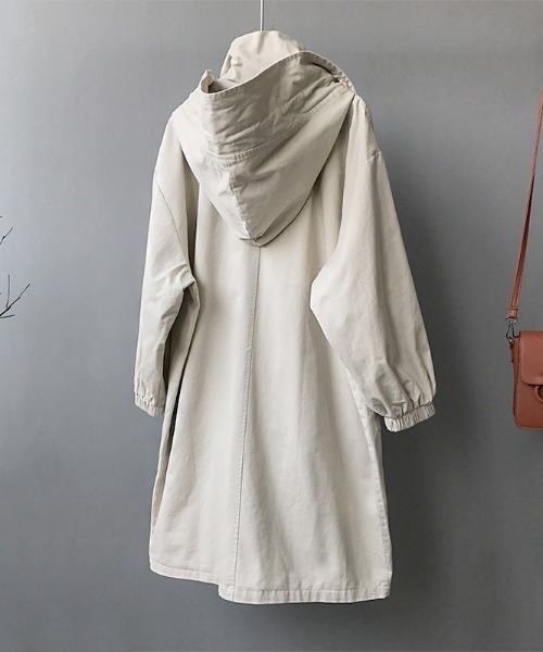 aimoha（アイモハ）の「帽子付け韓国風chicコート（モッズコート・レディース・ブラック/ベージュ/ブラウン系その他・SMALL/MEDIUM/LARGE）」の21枚目の写真