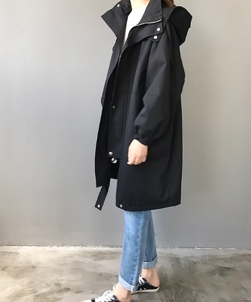 aimoha（アイモハ）の「帽子付け韓国風chicコート（モッズコート・レディース・ブラック/ベージュ/ブラウン系その他・SMALL/MEDIUM/LARGE）」の7枚目の写真