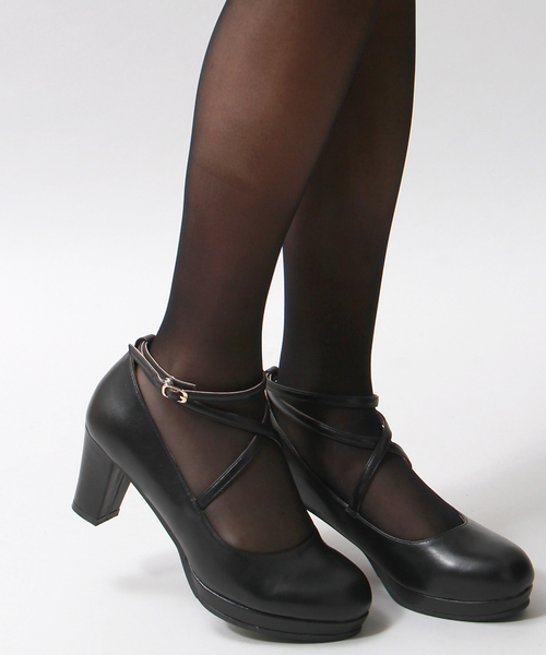 WEGO（ウィゴー）の「WEGO/クロスパンプス（パンプス・レディース・ホワイト/ブラック/ライトインディゴブルー/イエロー/ピンク・MEDIUM/LARGE）」の3枚目の写真