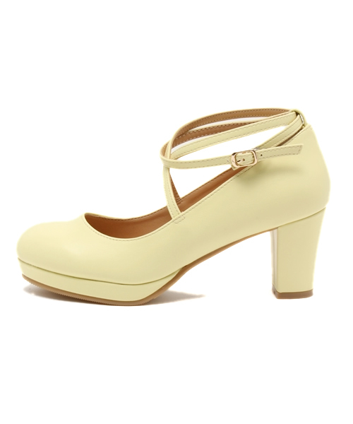 WEGO（ウィゴー）の「WEGO/クロスパンプス（パンプス・レディース・ホワイト/ブラック/ライトインディゴブルー/イエロー/ピンク・MEDIUM/LARGE）」の6枚目の写真