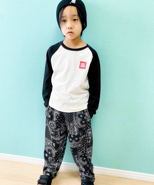 THE CASUAL（カジュアル）の「ダンボール サイドライン ペイズリー シェフパンツ キッズ（スウェットパンツ・キッズ・グレー系その他/ベージュ系その他/ベージュ/グレー系その他2/ブラック/ブラウン系その他/ブラック系その他/ブラウン/チャコール/杢グレー・140cm/120cm/110cm/130cm/150cm/160cm/100cm）」の3枚目の写真