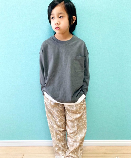 THE CASUAL（カジュアル）の「ダンボール サイドライン ペイズリー シェフパンツ キッズ（スウェットパンツ・キッズ・グレー系その他/ベージュ系その他/ベージュ/グレー系その他2/ブラック/ブラウン系その他/ブラック系その他/ブラウン/チャコール/杢グレー・140cm/120cm/110cm/130cm/150cm/160cm/100cm）」の10枚目の写真