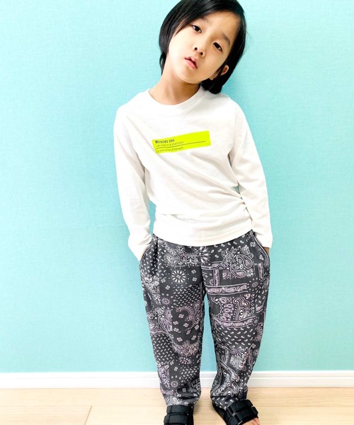 THE CASUAL（カジュアル）の「ダンボール サイドライン ペイズリー シェフパンツ キッズ（スウェットパンツ・キッズ・グレー系その他/ベージュ系その他/ベージュ/グレー系その他2/ブラック/ブラウン系その他/ブラック系その他/ブラウン/チャコール/杢グレー・140cm/120cm/110cm/130cm/150cm/160cm/100cm）」の6枚目の写真