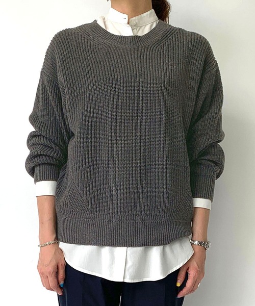 Grand PARK（グランドパーク）の「軽量ソフトニット（ニット/セーター・レディース・チャコールグレー/マスタード/トップグレー/レンガ・FREE）」の2枚目の写真