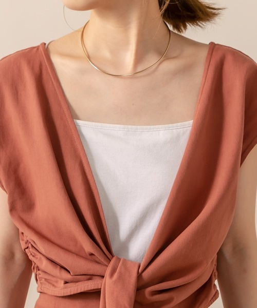 mline（エムライン）の「[mline] WEB限定 クロスデザイントップス（シャツ/ブラウス・レディース・ベージュ/オレンジ/ブラック・FREE）」の17枚目の写真