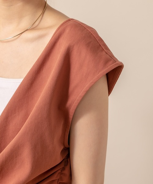 mline（エムライン）の「[mline] WEB限定 クロスデザイントップス（シャツ/ブラウス・レディース・ベージュ/オレンジ/ブラック・FREE）」の5枚目の写真