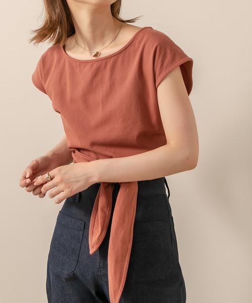 mline（エムライン）の「[mline] WEB限定 クロスデザイントップス（シャツ/ブラウス・レディース・ベージュ/オレンジ/ブラック・FREE）」の4枚目の写真