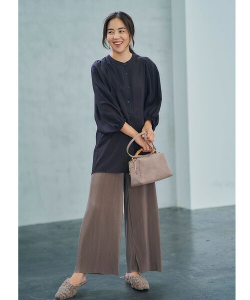 Cutie Blonde（キューティーブロンド）の「◆【S-L】カラープリーツカットパンツ（その他パンツ・レディース・ブラック/ブルー/ブラウン系その他/ナチュラル/キャメル/ピンク系・01/02/03）」の11枚目の写真