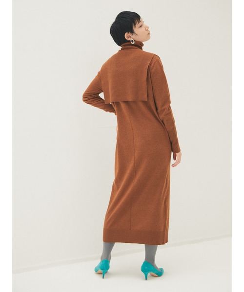 armonia(アルモニーア)の「armonia・タートルベストセットワンピース*(ワンピース・レディース・ブラウン/グレー・FREE)」の3枚目の写真