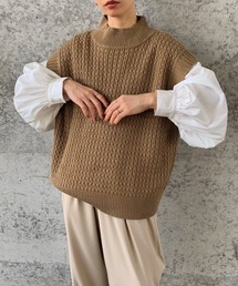 INTER FACTORY | WEARISTA son - ケーブルニットベスト made in INTER FACTORY(ベスト)