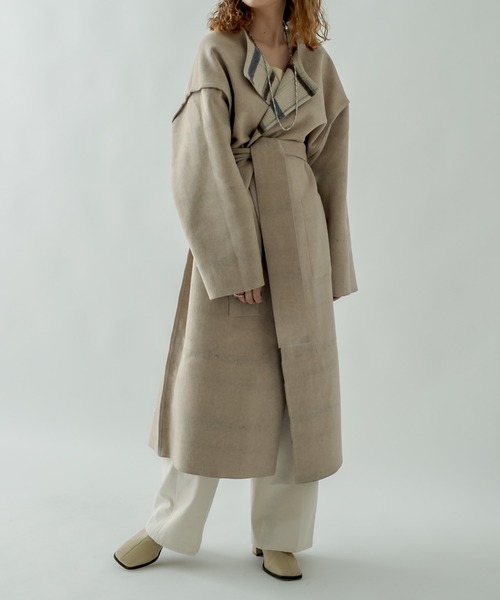 mystic(ミスティック)の「リバーシブルチェックコート(その他アウター・レディース・アイボリー/チャコールグレー/イエロー・1/2)」の14枚目の写真