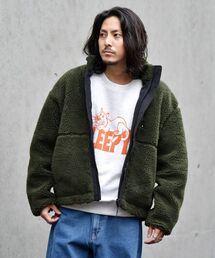 【WEB限定】SHIPS: ビッグシルエット ミリタリー リバーシブル ボア フリース ブルゾン