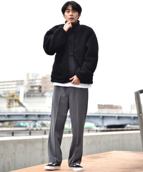 SHIPS（シップス）の「【WEB限定】SHIPS: ビッグシルエット ミリタリー リバーシブル ボア フリース ブルゾン（ブルゾン・メンズ・ブラック/オリーブ/ライトカーキ・SMALL/MEDIUM/LARGE/X-LARGE）」の15枚目の写真