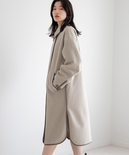 LOWRYS FARM（ローリーズファーム）の「ウールライクエリツキコート　952599（ノーカラーコート・レディース・ブラック/ブラウン/アイボリー・FREE）」の20枚目の写真