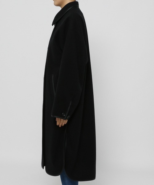 LOWRYS FARM（ローリーズファーム）の「ウールライクエリツキコート　952599（ノーカラーコート・レディース・ブラック/ブラウン/アイボリー・FREE）」の5枚目の写真