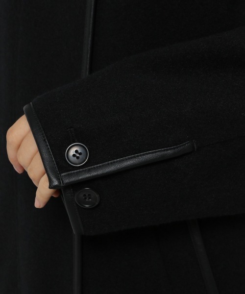 LOWRYS FARM（ローリーズファーム）の「ウールライクエリツキコート　952599（ノーカラーコート・レディース・ブラック/ブラウン/アイボリー・FREE）」の8枚目の写真