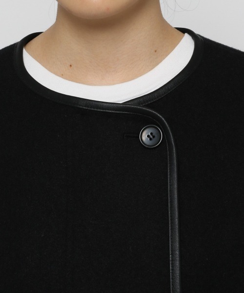 LOWRYS FARM（ローリーズファーム）の「ウールライクエリツキコート　952599（ノーカラーコート・レディース・ブラック/ブラウン/アイボリー・FREE）」の12枚目の写真