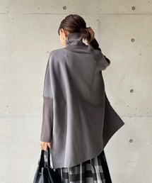 DouDou | バイカラーポンチョニット(ニット/セーター)