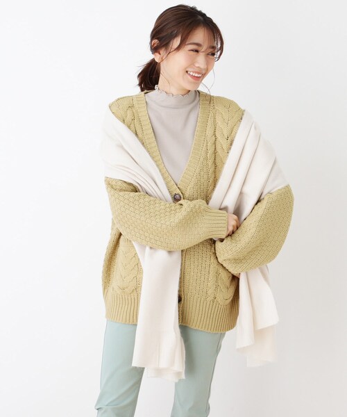 DRESKIP（ドレスキップ）の「◆フリルフリンジストール（ストール/ショール・レディース・ブラック/グリーン系/アイボリー/サンドベージュ・00）」の9枚目の写真