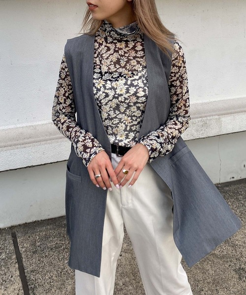 byYOUANCE（バイユアンス）の「シアーハイネックロンTEE（Tシャツ/カットソー・レディース・ブルー系その他/ブラック/グリーン系その他/ホワイト/ブラック系その他/その他2/その他1・FREE）」の8枚目の写真