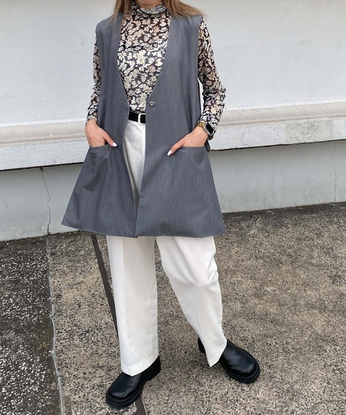 byYOUANCE（バイユアンス）の「シアーハイネックロンTEE（Tシャツ/カットソー・レディース・ブルー系その他/ブラック/グリーン系その他/ホワイト/ブラック系その他/その他2/その他1・FREE）」の10枚目の写真