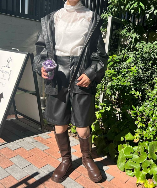 byYOUANCE（バイユアンス）の「シアーハイネックロンTEE（Tシャツ/カットソー・レディース・ブルー系その他/ブラック/グリーン系その他/ホワイト/ブラック系その他/その他2/その他1・FREE）」の12枚目の写真