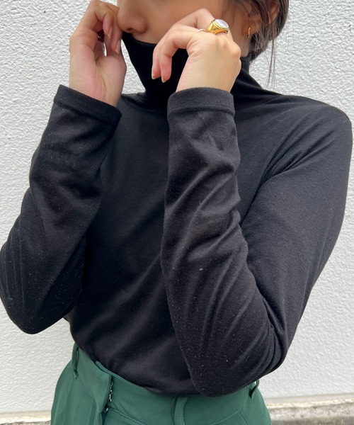 byYOUANCE（バイユアンス）の「シアーハイネックロンTEE（Tシャツ/カットソー・レディース・ブルー系その他/ブラック/グリーン系その他/ホワイト/ブラック系その他/その他2/その他1・FREE）」の16枚目の写真