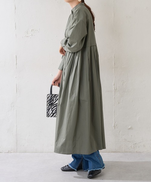 DISCOAT（ディスコート）の「【WEB限定】ウエストタックシャツワンピース（シャツワンピース・レディース・ブラック/ブラウン/カーキ/ホワイト/ベージュ・FREE）」の7枚目の写真