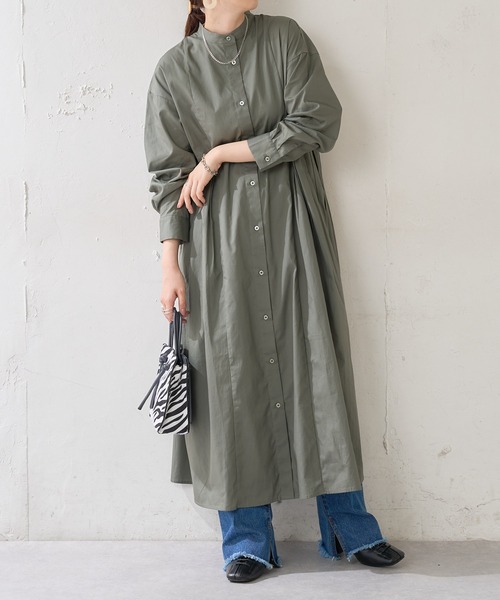 DISCOAT（ディスコート）の「【WEB限定】ウエストタックシャツワンピース（シャツワンピース・レディース・ブラック/ブラウン/カーキ/ホワイト/ベージュ・FREE）」の8枚目の写真