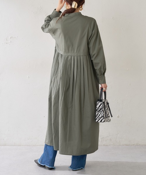 DISCOAT（ディスコート）の「【WEB限定】ウエストタックシャツワンピース（シャツワンピース・レディース・ブラック/ブラウン/カーキ/ホワイト/ベージュ・FREE）」の9枚目の写真