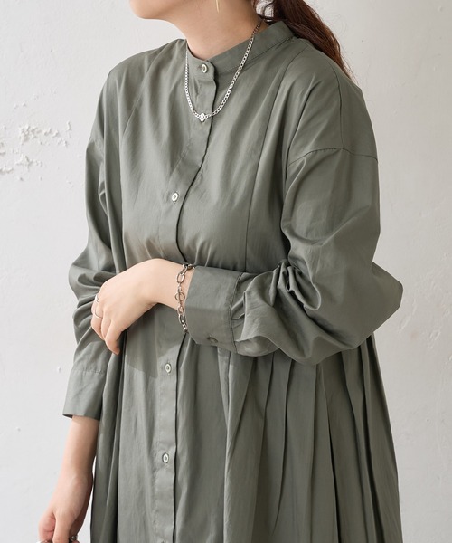 DISCOAT（ディスコート）の「【WEB限定】ウエストタックシャツワンピース（シャツワンピース・レディース・ブラック/ブラウン/カーキ/ホワイト/ベージュ・FREE）」の10枚目の写真