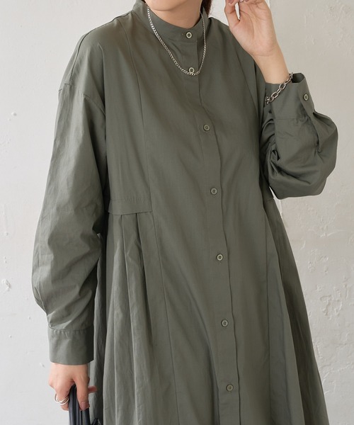 DISCOAT（ディスコート）の「【WEB限定】ウエストタックシャツワンピース（シャツワンピース・レディース・ブラック/ブラウン/カーキ/ホワイト/ベージュ・FREE）」の11枚目の写真