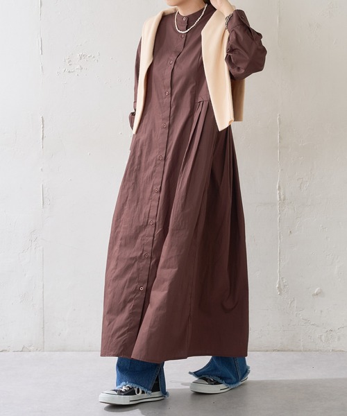 DISCOAT（ディスコート）の「【WEB限定】ウエストタックシャツワンピース（シャツワンピース・レディース・ブラック/ブラウン/カーキ/ホワイト/ベージュ・FREE）」の20枚目の写真