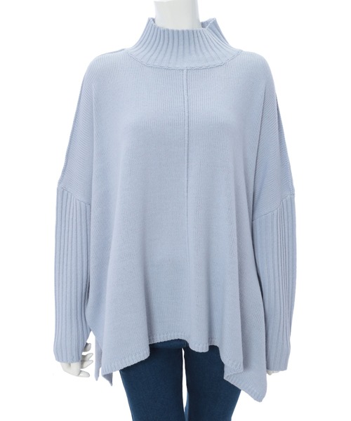 fifth（フィフス）の「サイドスリットハイネックリブスリーブニット（ニット/セーター・レディース・オフホワイト/ブラック/ブルー・MEDIUM）」の10枚目の写真