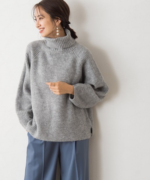 Pierrot（ピエロ）の「ふんわりウォッシャブルタートルニット（ニット/セーター・レディース・アイボリー/モカ/杢グレー・M/L）」の3枚目の写真