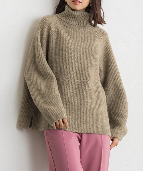 Pierrot（ピエロ）の「ふんわりウォッシャブルタートルニット（ニット/セーター・レディース・アイボリー/モカ/杢グレー・M/L）」の9枚目の写真